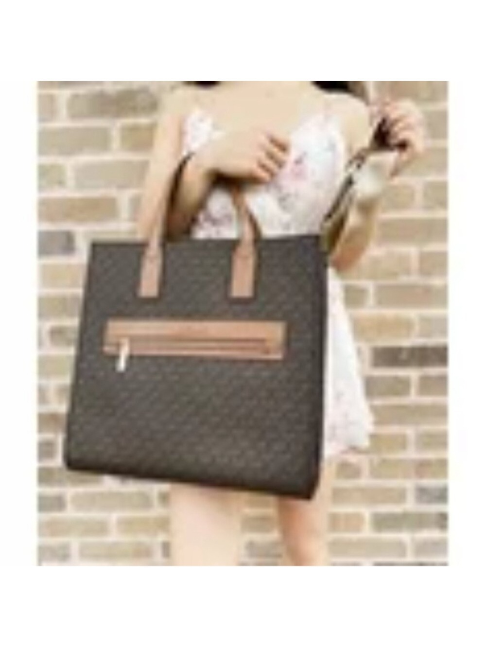 Michael Kors Large North South Tote Bag Canvas Leather - Picture 3 of 9